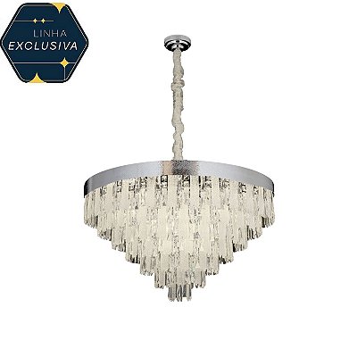Lustre Redondo HPD8424 Cromado 80cm para 22 lâmpadas E14
