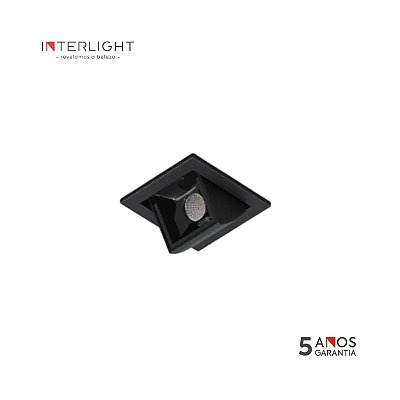 Embutido Orientável 4581 Picco Home Preta 4,7x4,9x5,2cm com Led Integrada 3w 2700k Bivolt