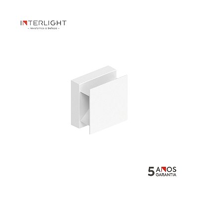 Arandela 4001 Mini Quasar Branca 8,6x8,6x5cm com Led Integrado 8w 2700k Bivolt