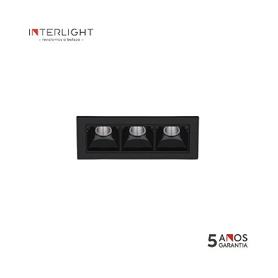 Embutido fixo 4992 Picco Home Preto 4992 9,5x4,5x3,4cm com Led Integrado 7w 2700k Bivolt