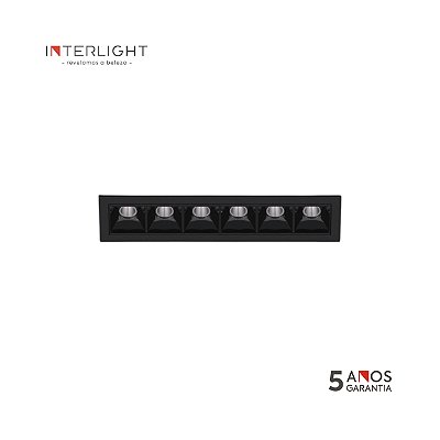 Embutido Fixo 4993.FE.S Picco Home Preto 17,4x4,5x3,4cm com Led 14w 2700k