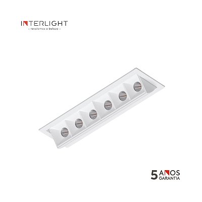 Embutido Orientável 4583 Picco Home Branca 4,7x17,9x5,3cm com Led Integrada 14w 2700k Bivolt