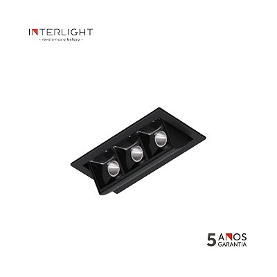 Embutido Orientável 4582 Picco Home Preto 4,7x10x5,2cm com Led Integrada 7w 2700k Bivolt
