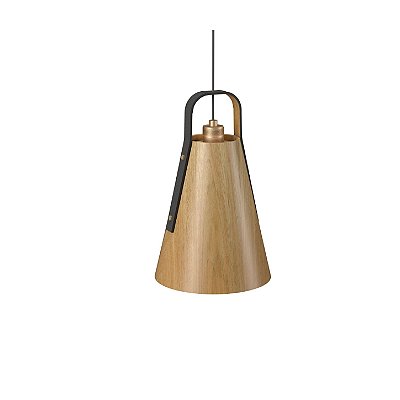 Pendente com Alça 1527 Louro Freijó 27x43cm para 1 Lâmpada E27