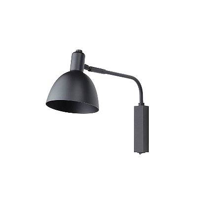 Arandela Novel 1158/1 Preto com Interruptor 19,4xØ12x32cm para 1 Lâmpada MR11/ MR16