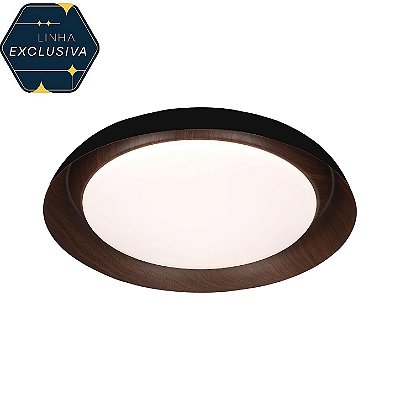 Plafon HPF5406 Marrom 60cm com Led 58w Dimerizável com Controle Remoto Bivolt
