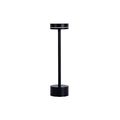 Abajur Recarregável DCT02961 Preto 8x31 cm com LED 2W Dimerizável Bivolt