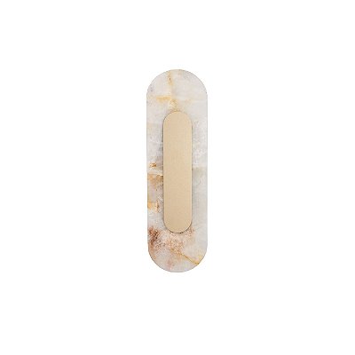 Arandela Hayla Simples 6705 Dourado com Pedra Onix 50cm para 2 Lâmpadas G9