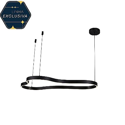 Pendente HPD2083 Preto com 1 Metro Led Integrada 40w Bivolt