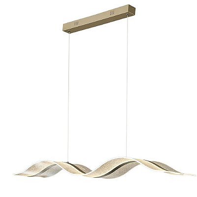 Pendente ACR-005 101x22x8cm Dourado com Led Integrado 30w 3000k Bivolt