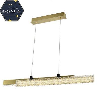 Pendente HPD2012 Dourado 120cm com Led Integrado 72w 3000k Bivolt