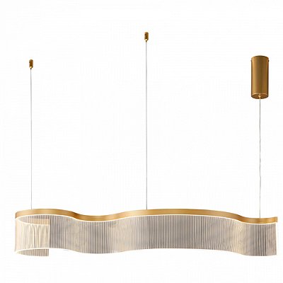 Pendente Atenas PD1764 C100xL29,5xA15cm Dourado com Led Integrado 28w 3000k Bivolt