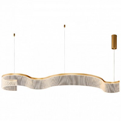Pendente Atenas PD1765 150x43x15cm Dourado com Led Integrado 38w 3000k Bivolt