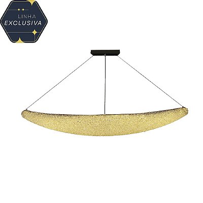 Pendente Barca HPD8450 120cm Dourado com Led Integrado 37w 3 Cores Bivolt