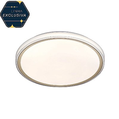 Plafon Texturizado HPF6239 Dourado 50cm com Led Integrada 72w 3000k ao 6500k