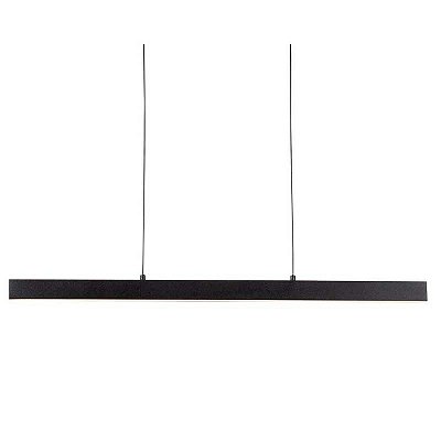 Pendente Fit 636 86x25x28cm Preto com Led Integrado 24w 3000k Bivolt