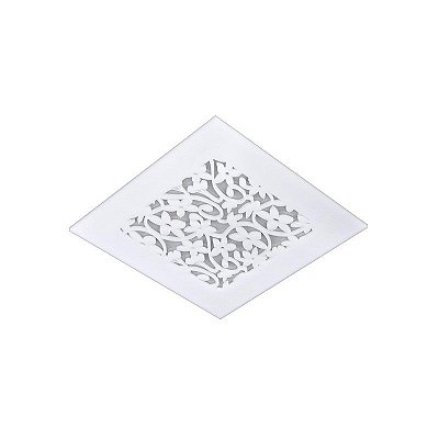 Embutido Branco Florais Oficina do Acrilico 25x25cm  para 3 Lampadas E27