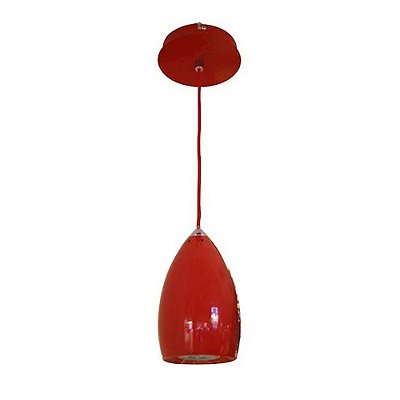 Pendente 40051BJ 9x17cm Vermelho para 1 Lampada GU10