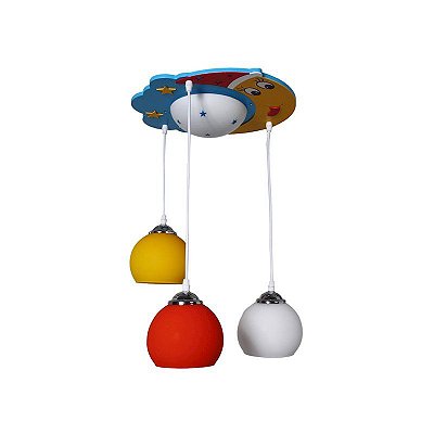 Pendente Infantil Lua 40x35x75cm com Led para 3 Lampadas E27 220v