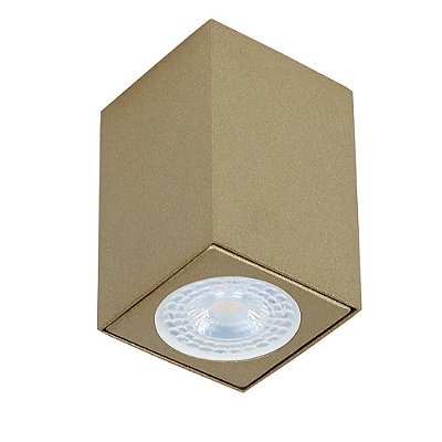 Plafon Box PL03009 5,7x5,7x8,5cm  Dourado para 1 Lampada GU10