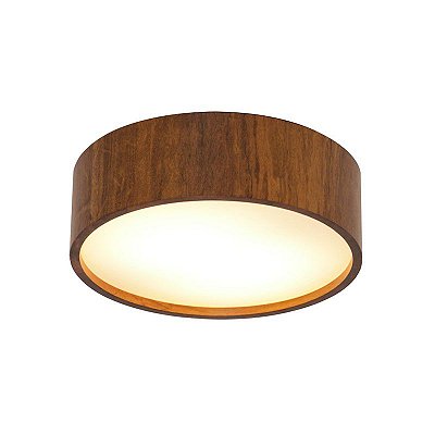 Plafon Imbuia Redondo Ø40x12cm para 2 Lampadas E27