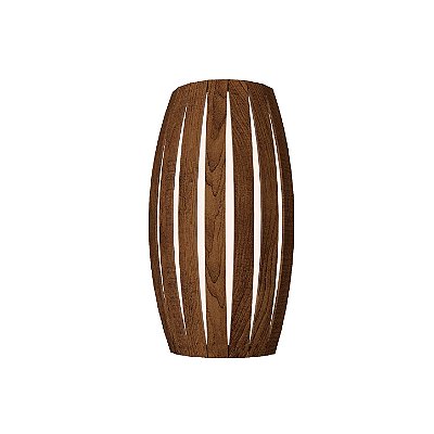 Arandela Madeira Imbuia 4014 Barril 35x20x14 para 2 Lampadas E27