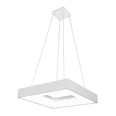 Pendente Quadrado 486 47x47x7cm Branco com Led Integrado 33w 3000k Bivolt