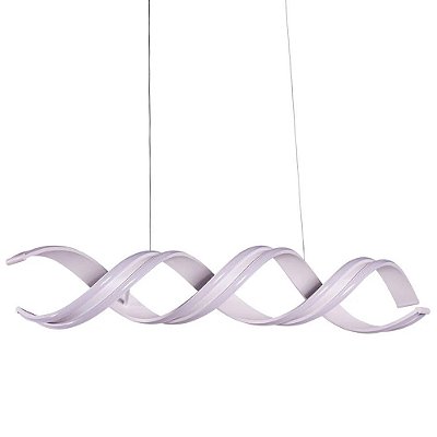 Pendente 8992 90x20cm Ondulado Branco com Led Integrado 62w Bivolt