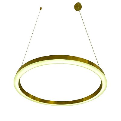 Pendente Alianca Ø60cm Dourado Led Integrado Bivolt