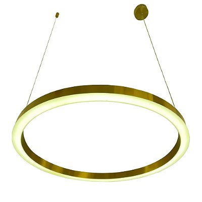 Pendente Alianca Ø80cm Dourado Led Integrado Bivolt