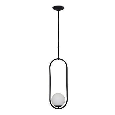 Pendente Pendulo 778 12x15x55cm Preto com Globo Ø12cm para 1 Lampada G9