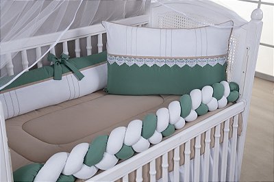 Kit Berco Luxo Bem 9pcs 100% Alg. Meia Trança 2031 - Mariana Baby