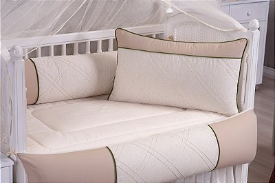 Kit Berço Luxo 9 Pcs 100% Alg. Padrão Americano Charlie 2223 - Mariana Baby