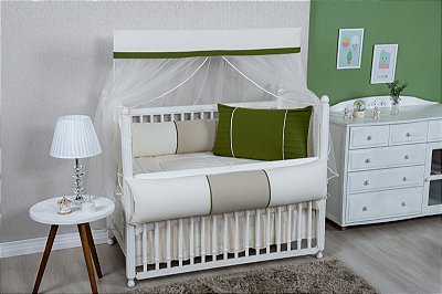 Kit Berço Luxo 9 Pcs 100% Alg. Padrão Americano Jose 2133 Mariana baby