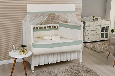 Kit Berço Luxo 9pçs 100% Alg. Padrão Americano Alecrim 2167/68 - Mariana Baby