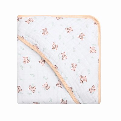 Toalha de Banho Soft Premium C/ Capuz 100%Alg. 90x80cm 4696 - Papi