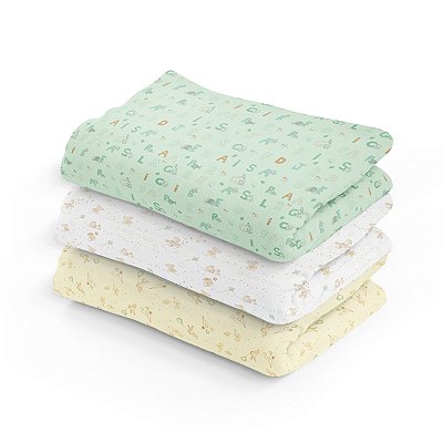 Cueiro Flanelado Estampado 100% Alg. 80x80cm 1091 - Papi