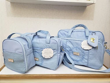 Bolsa Maternidade Kit 3 peças Azul - Espera Feliz