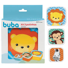 Kit 3 Potinhos Animal Fun 1135 - Buba