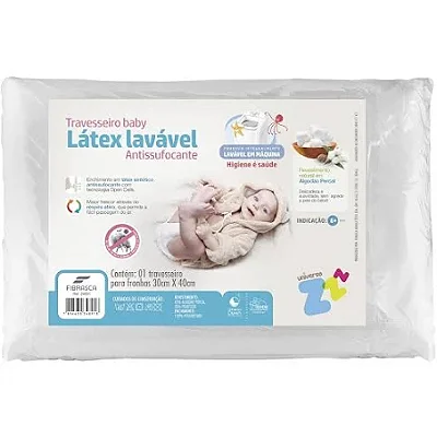 Travesseiro Látex Lavável Antissufocante 30x40cm 4891 - Fibrasca