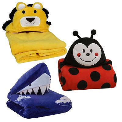 Manta Baby com Capuz 100cm X 70cm - Jolitex