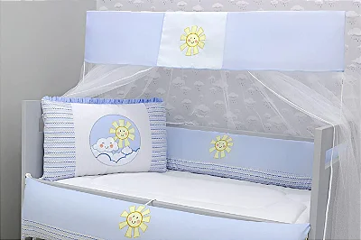 Kit Berço 10 Pçs Sonho Solzinho 100% Alg. Azul 10078360 - Balu Baby