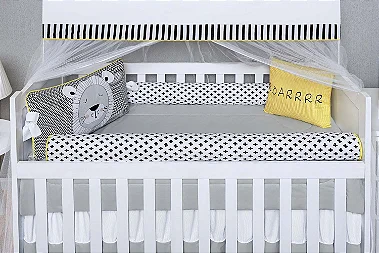 Kit Berço 9 Peças Americano Rolinho Coleção Leão Amarelo 71860 - Balu Baby