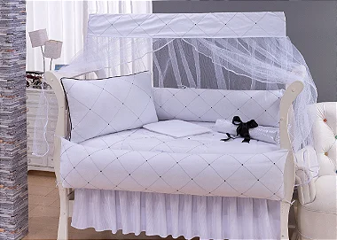 Kit Berço Americano 9 Peças 100% Algodão Piquet 2116 - Mariana Baby