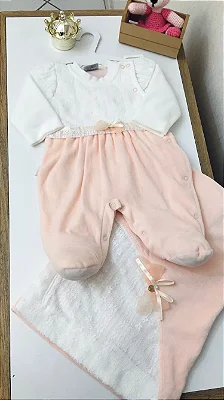 Saída de Maternidade Com Manta Pessego 70122 - Miniclo