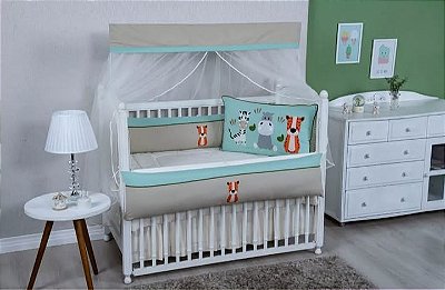Kit Berço Luxo Madagascar 9pçs 100% Alg. 2196 - Mariana Baby