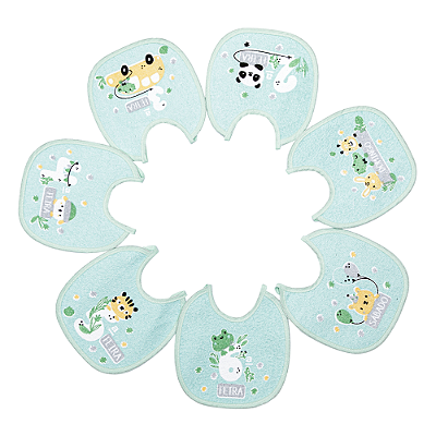 Babador Semaninha Felpudo e Plastif. 20x19cm Com 7Un. 0932 - Papi