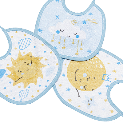 Babador Trios Felpudo e Plastif. 20x19cm 3Unid. 0945 - Papi