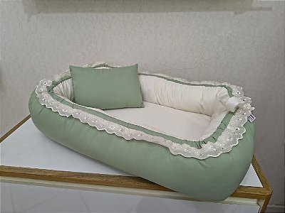 Ninho Redutor Premium 13-N Com Almofada Fundo Bege - Mariana Baby Erva doce