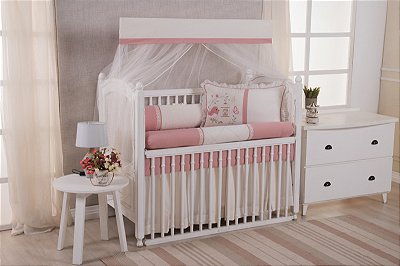 Kit Berço Luxo Linho Nany 2038 100% Alg. 9 Pçs - Mariana baby